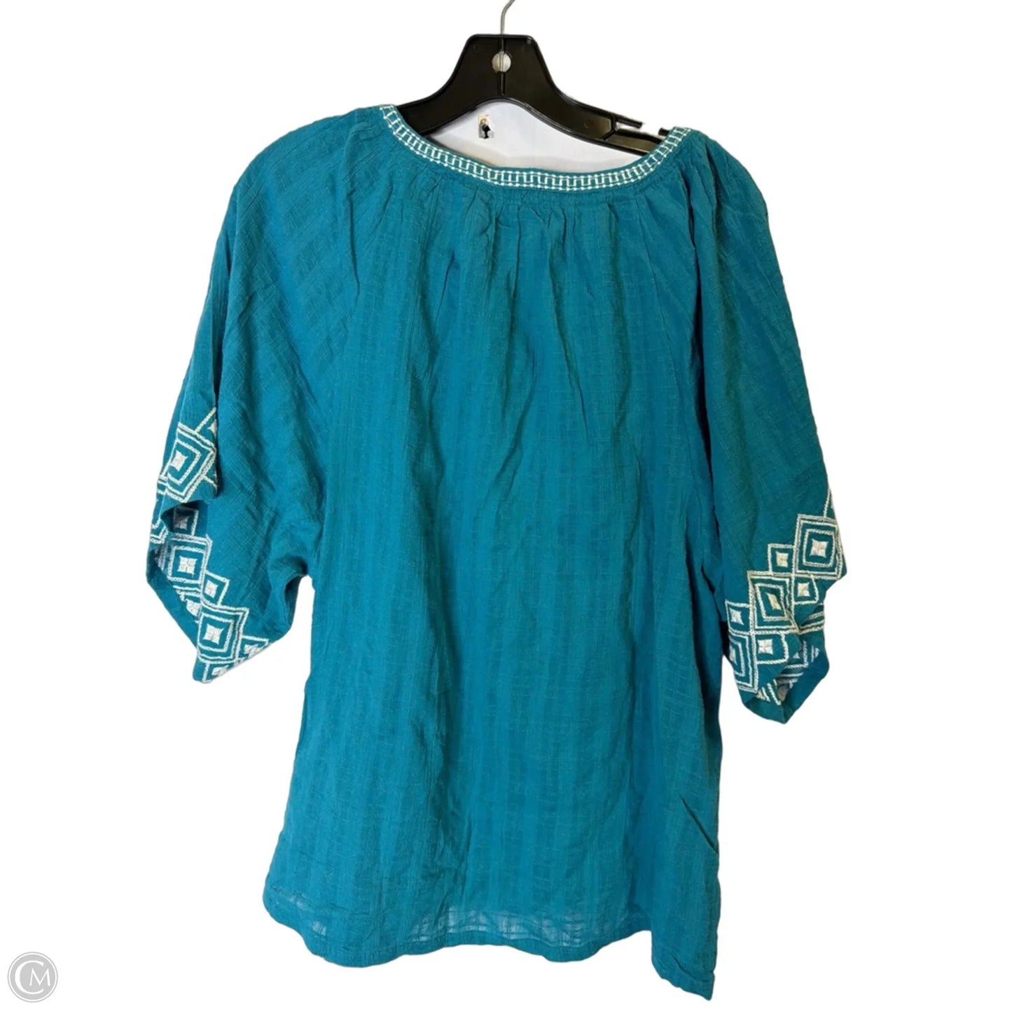 Top Short Sleeve By Chicos In Blue, Size: 3x