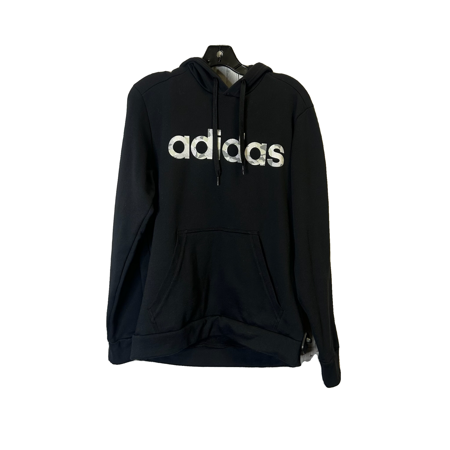 Athletic Sweatshirt Hoodie By Adidas In Black, Size: M