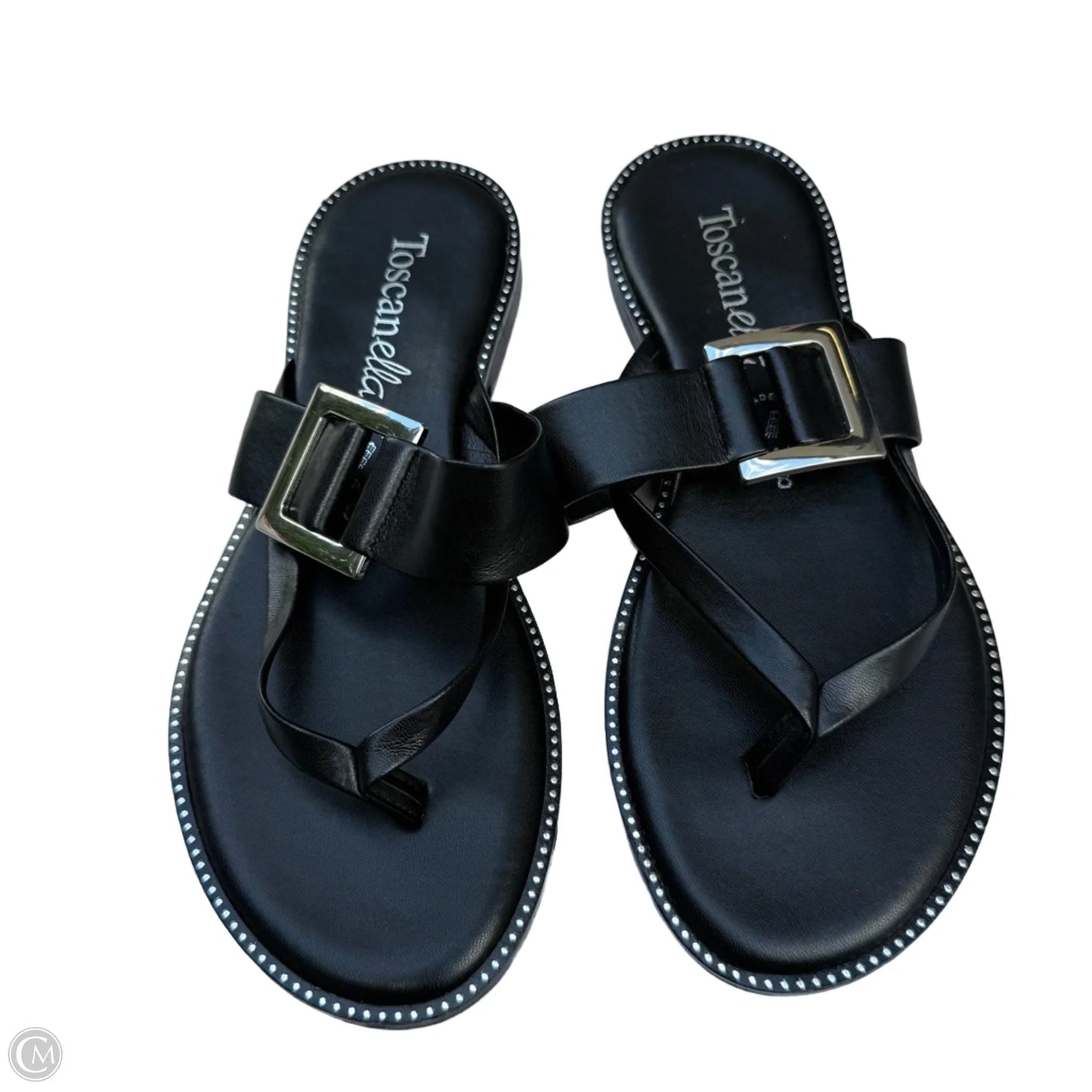 Sandals Flats By Clothes Mentor In Black, Size: 8