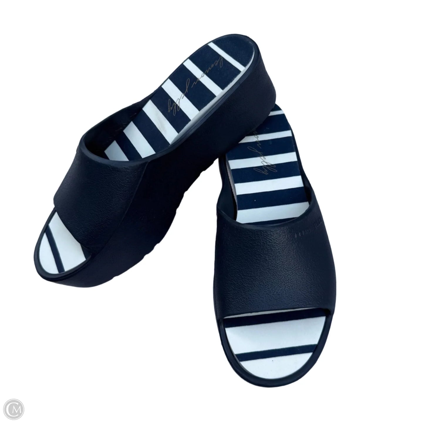 Sandals Heels Platform By Clothes Mentor In Blue, Size: 8