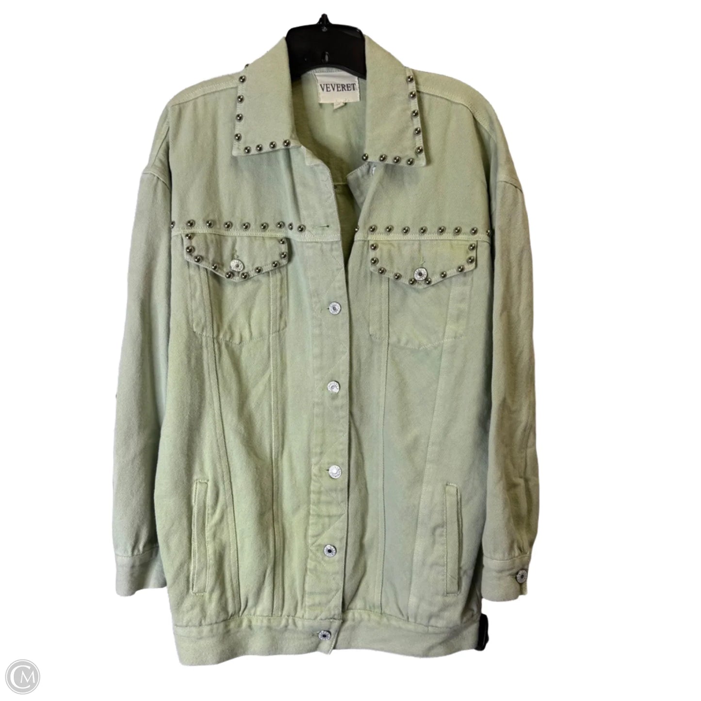 Jacket Denim By Clothes Mentor In Green, Size: S