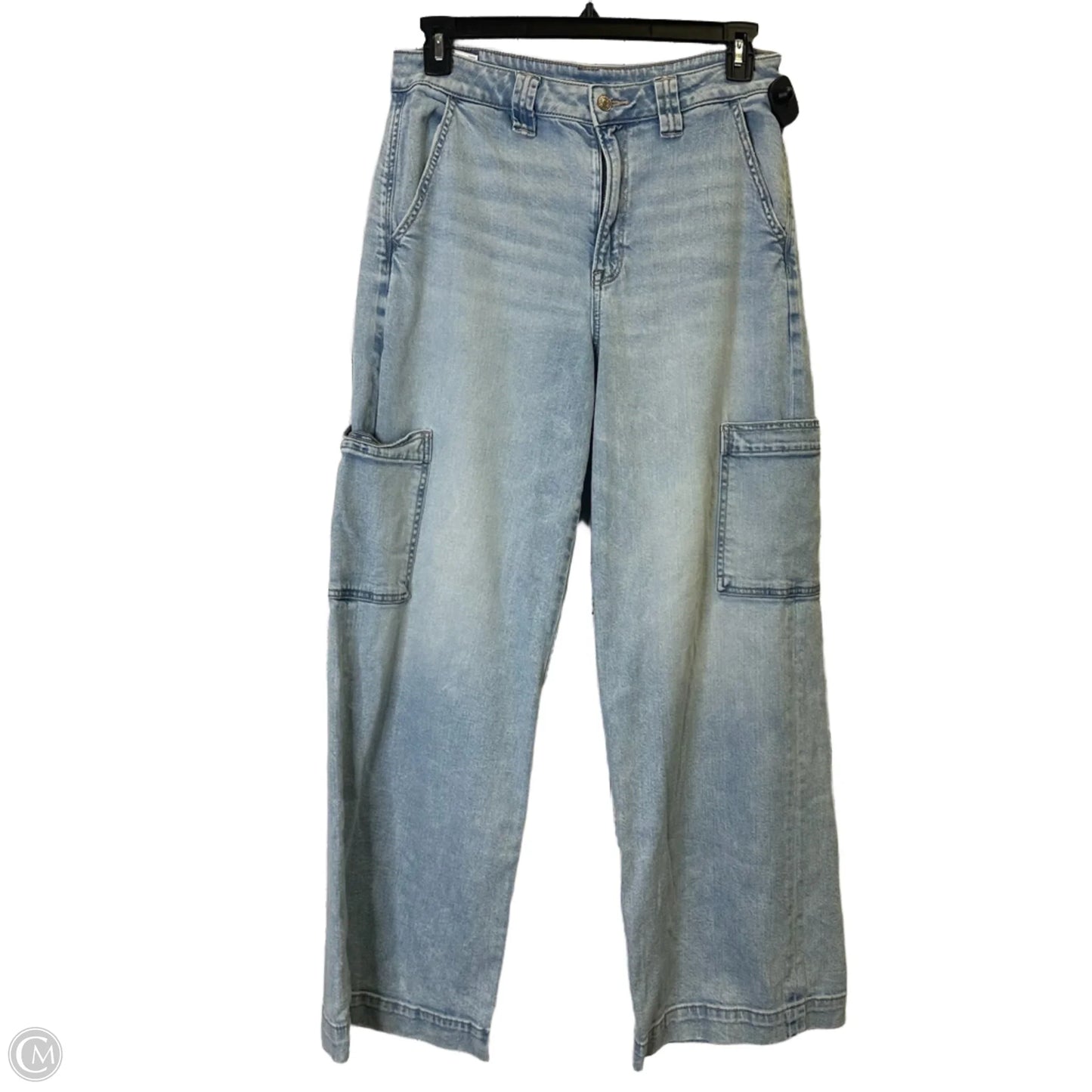 Jeans Wide Leg By American Eagle In Blue Denim, Size: 10