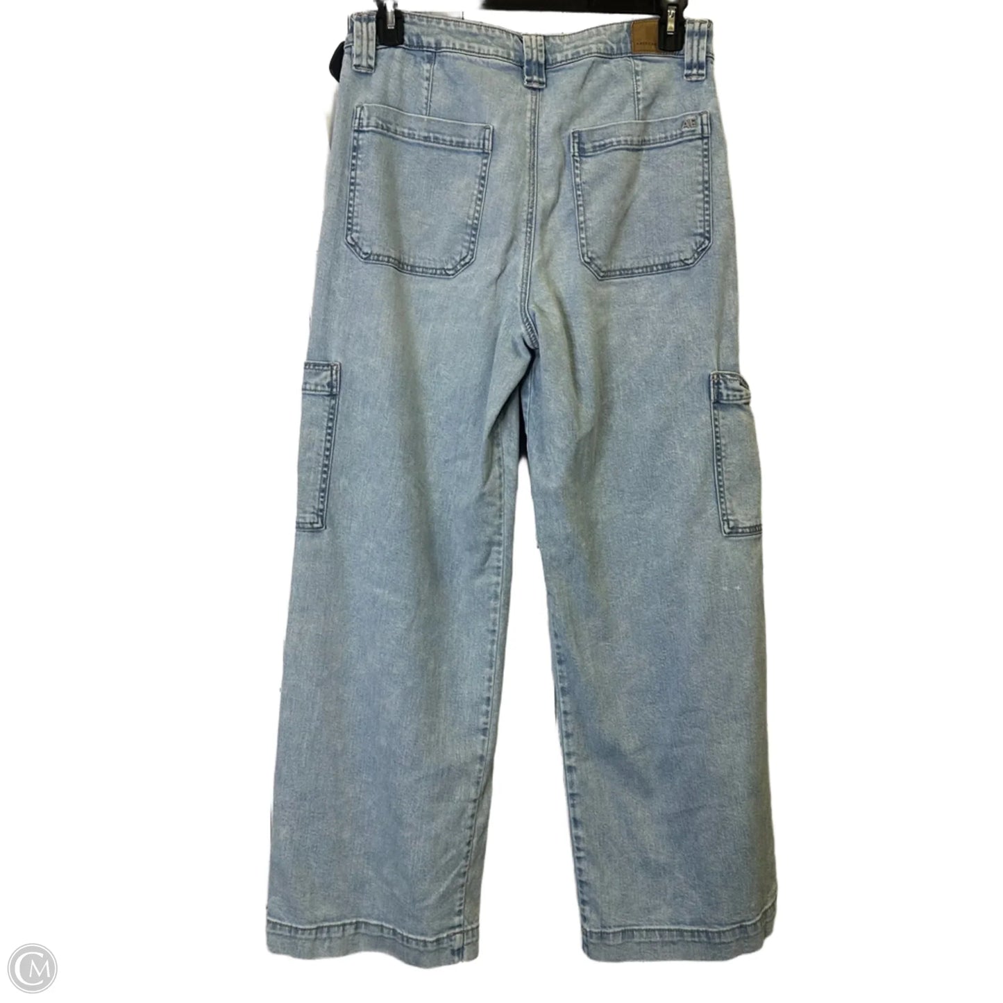 Jeans Wide Leg By American Eagle In Blue Denim, Size: 10