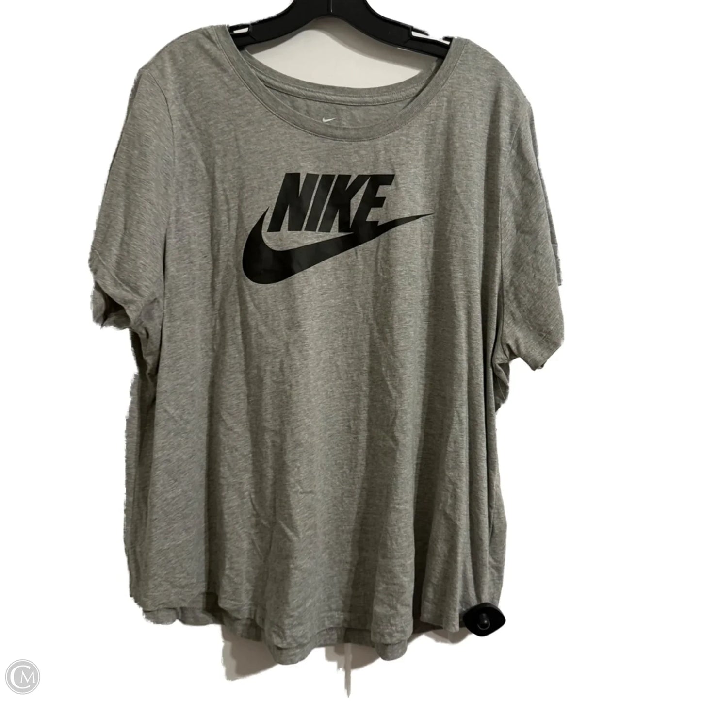Athletic Top Short Sleeve By Nike Apparel In Grey, Size: 2x