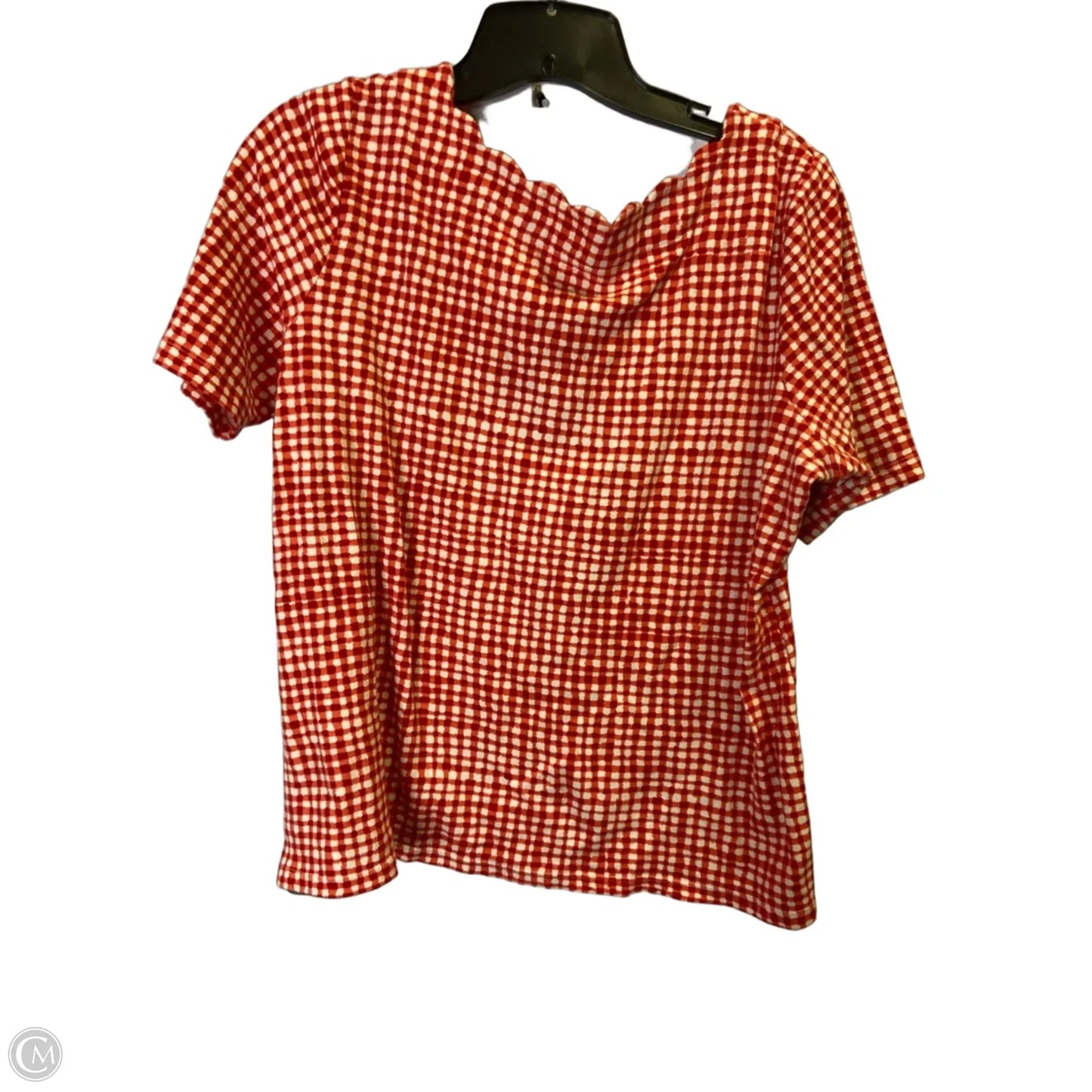 Top Short Sleeve By Kim Rogers In Red, Size: L