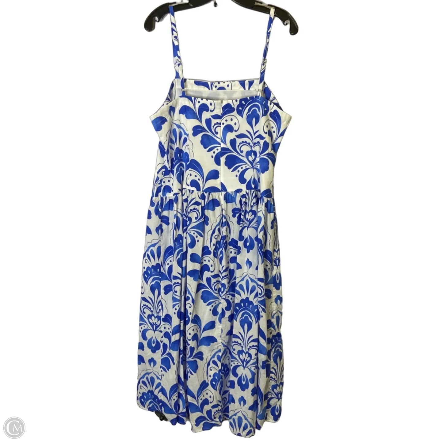 Dress Casual Midi By Ann Taylor In Blue & White, Size: 14