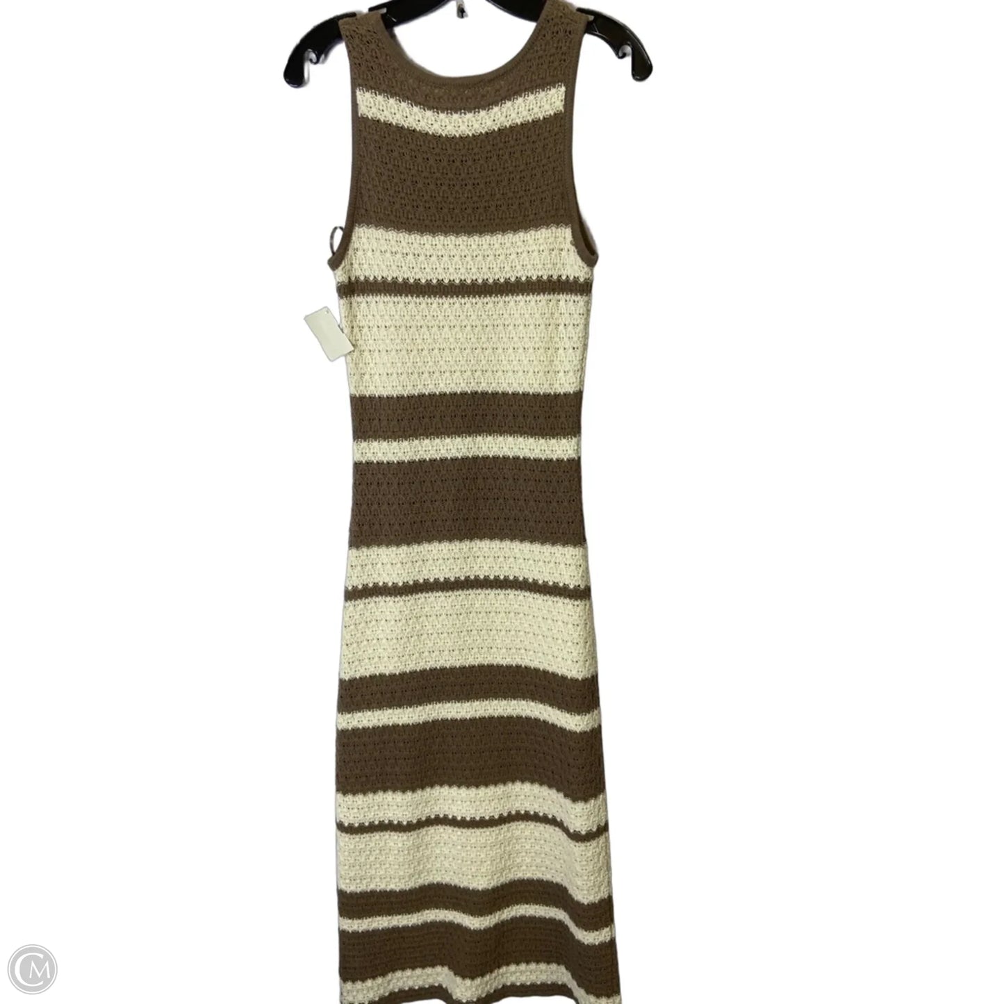 Dress Casual Maxi By Urban Daizy In Brown & Cream, Size: L