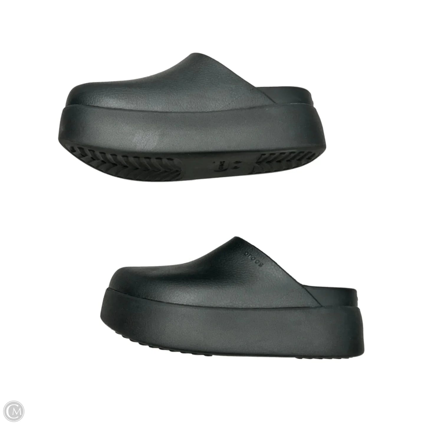Sandals Heels Platform By Crocs In Black, Size: 9
