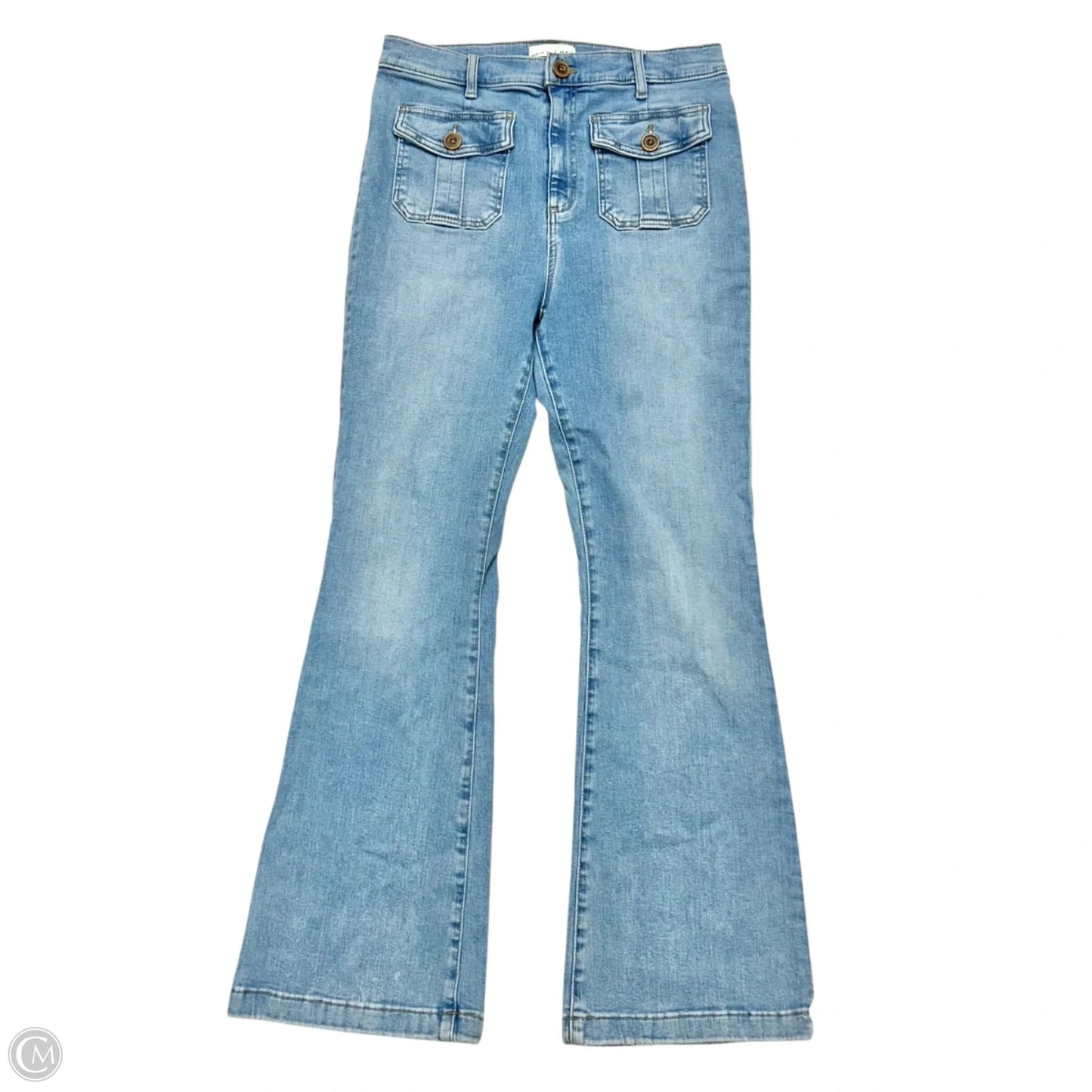 Jeans Flared By Loft In Blue Denim, Size: 10