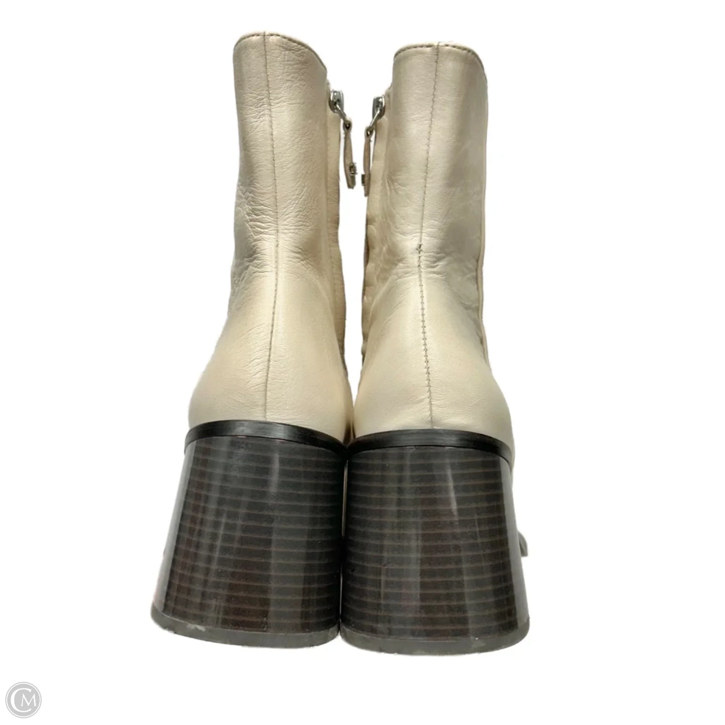 Boots Mid-calf Heels By Sam Edelman In Cream, Size: 9.5