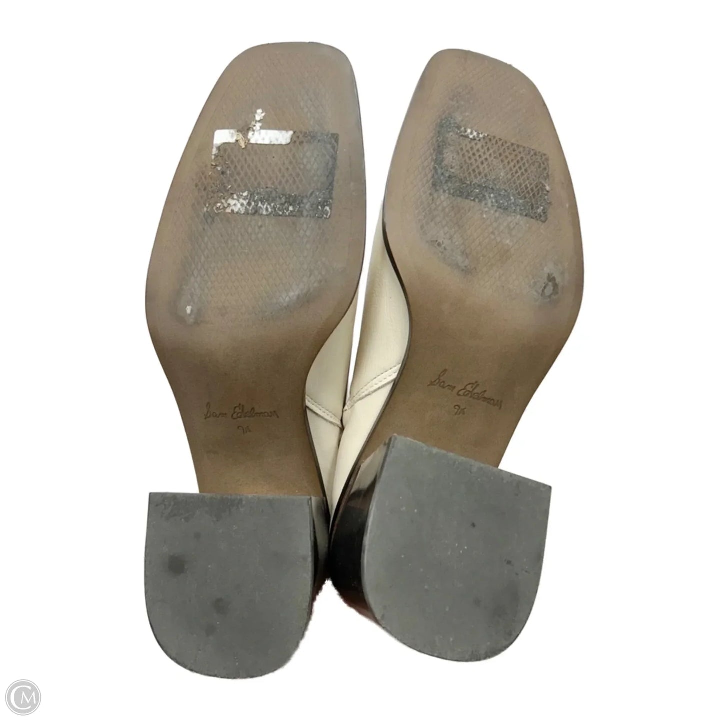 Boots Mid-calf Heels By Sam Edelman In Cream, Size: 9.5