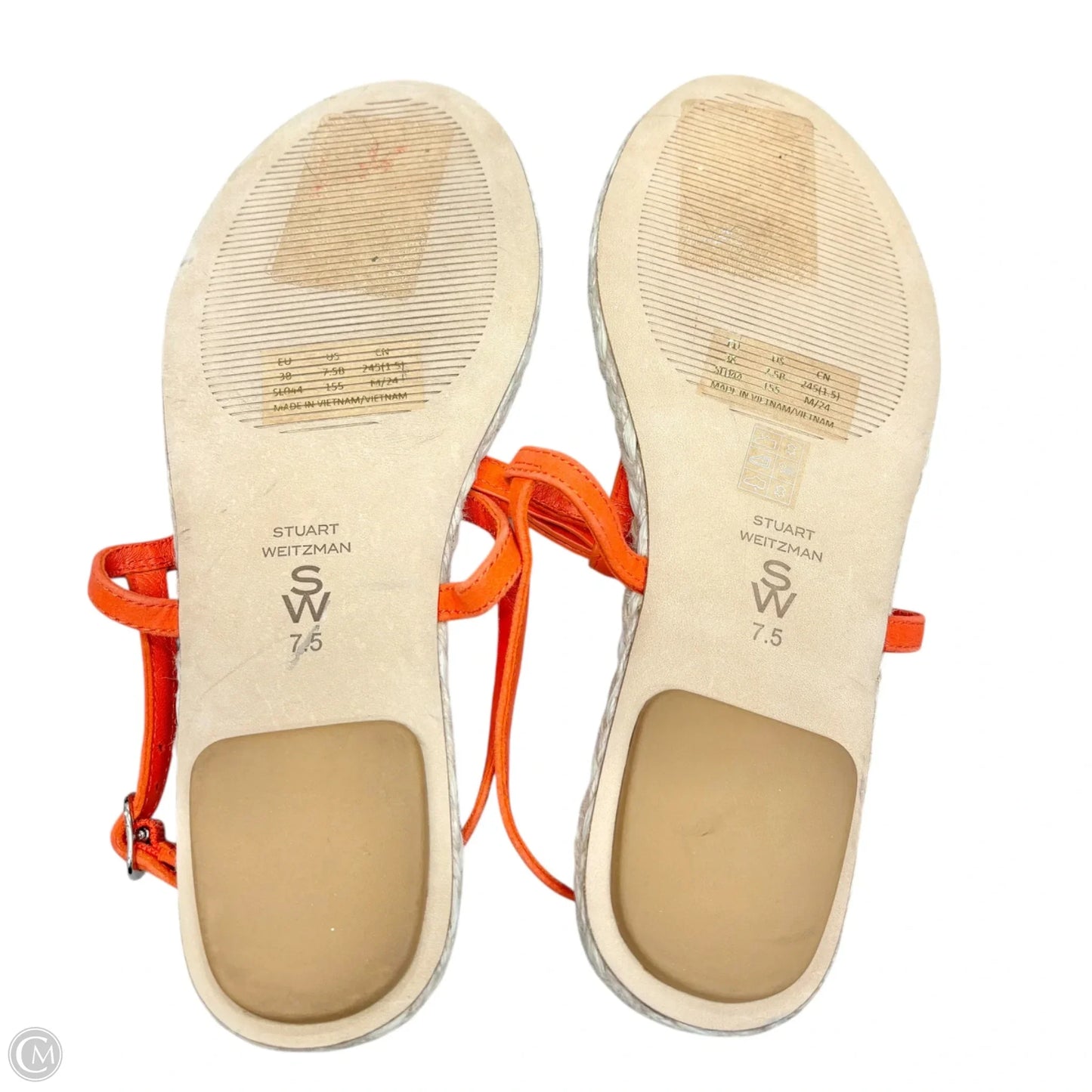 Sandals Designer By Stuart Weitzman In Orange, Size: 7.5