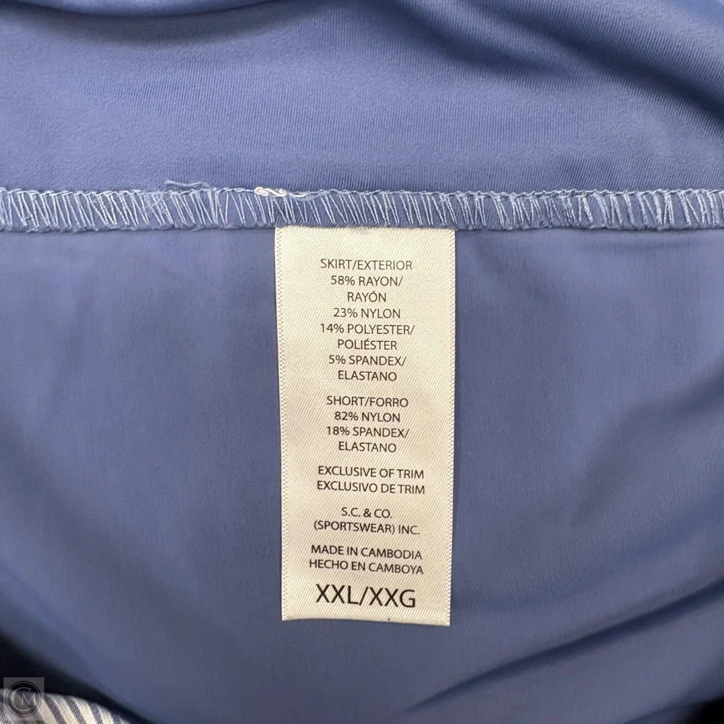 Skirt Midi By Sc & Co In Blue & White, Size: Xxl
