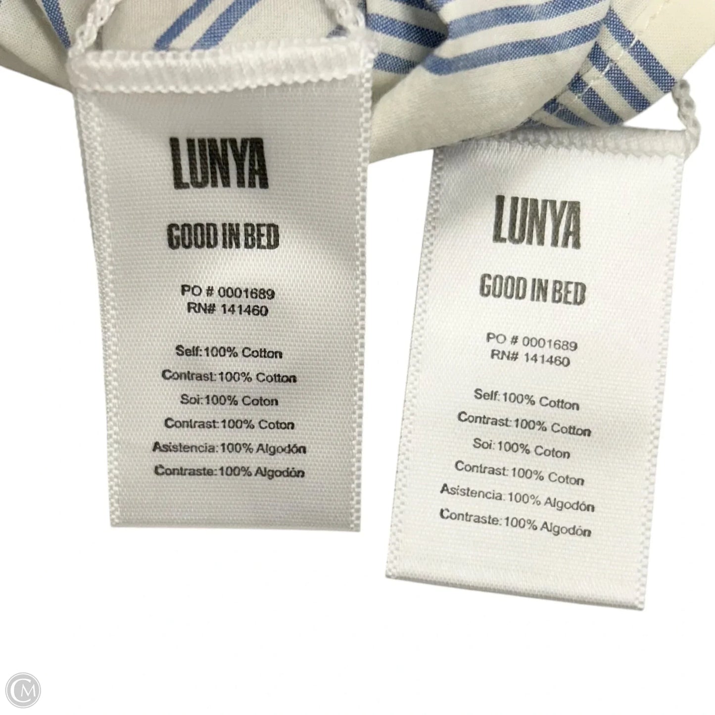 Shorts Set By Lunya In Striped Pattern, Size: L