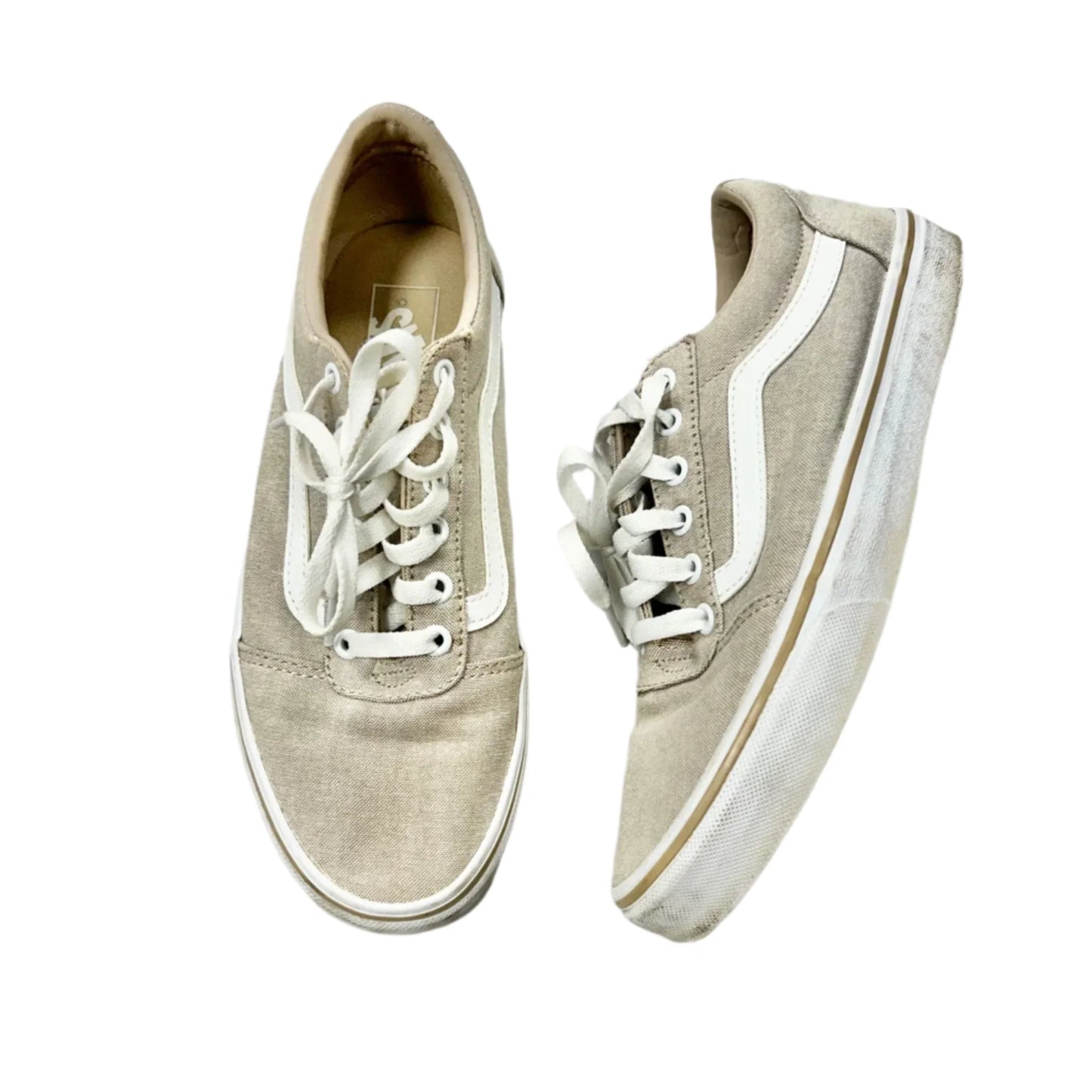 Shoes Flats By Vans In Beige, Size: 9.5