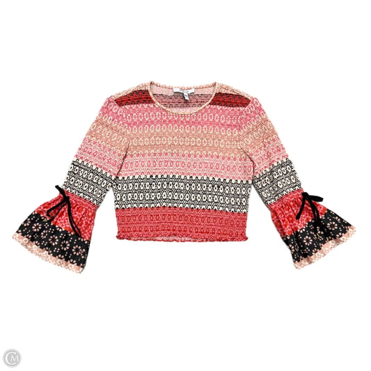 Top Long Sleeve Designer By Derek Lam In Black & Pink, Size: Xs