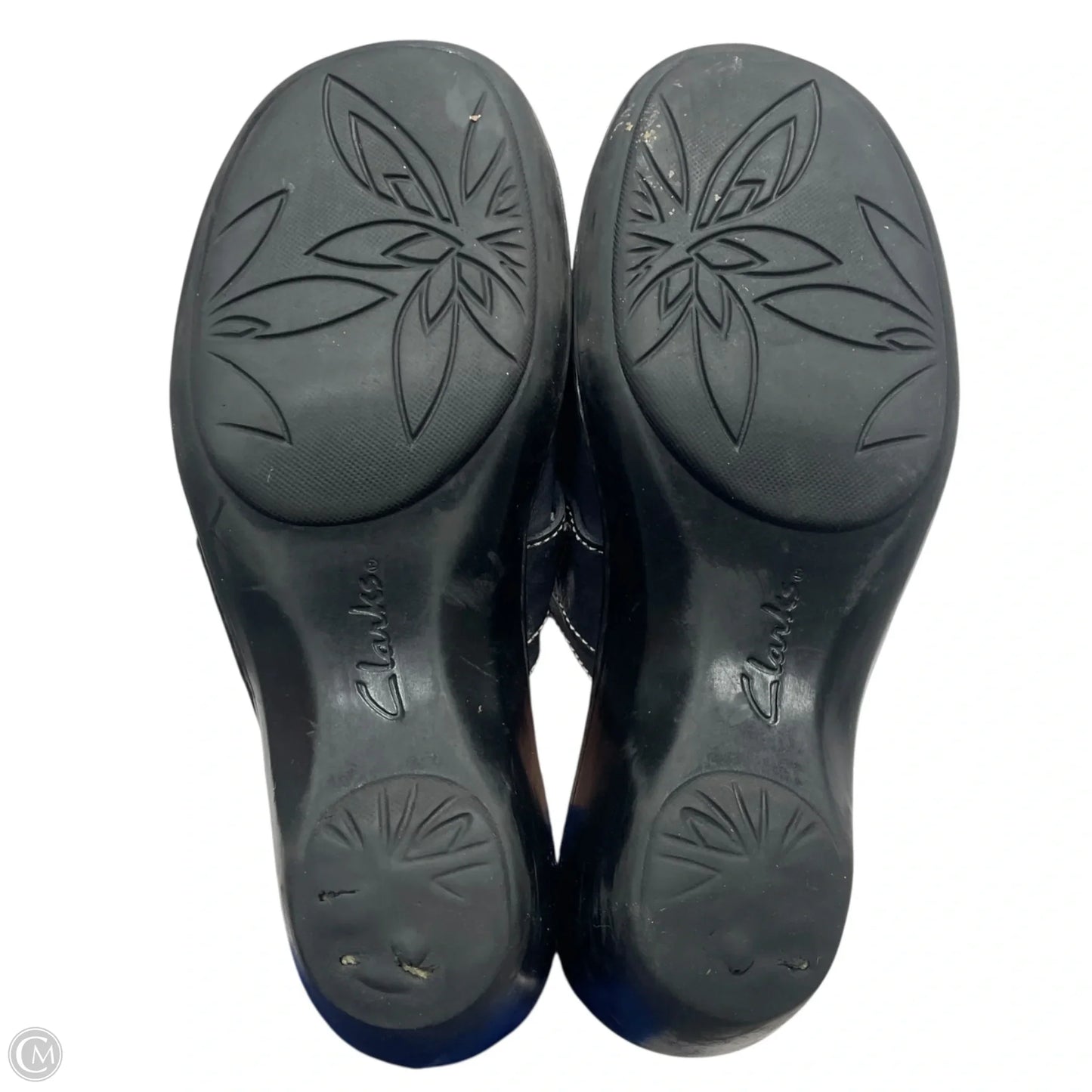 Sandals Heels Block By Clarks In Navy, Size: 8.5