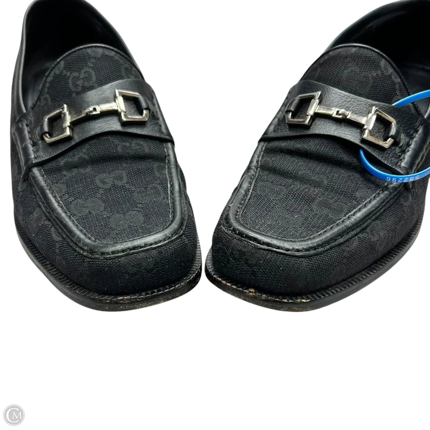 Shoes Luxury Designer By Gucci In Black & Grey, Size: 9.5
