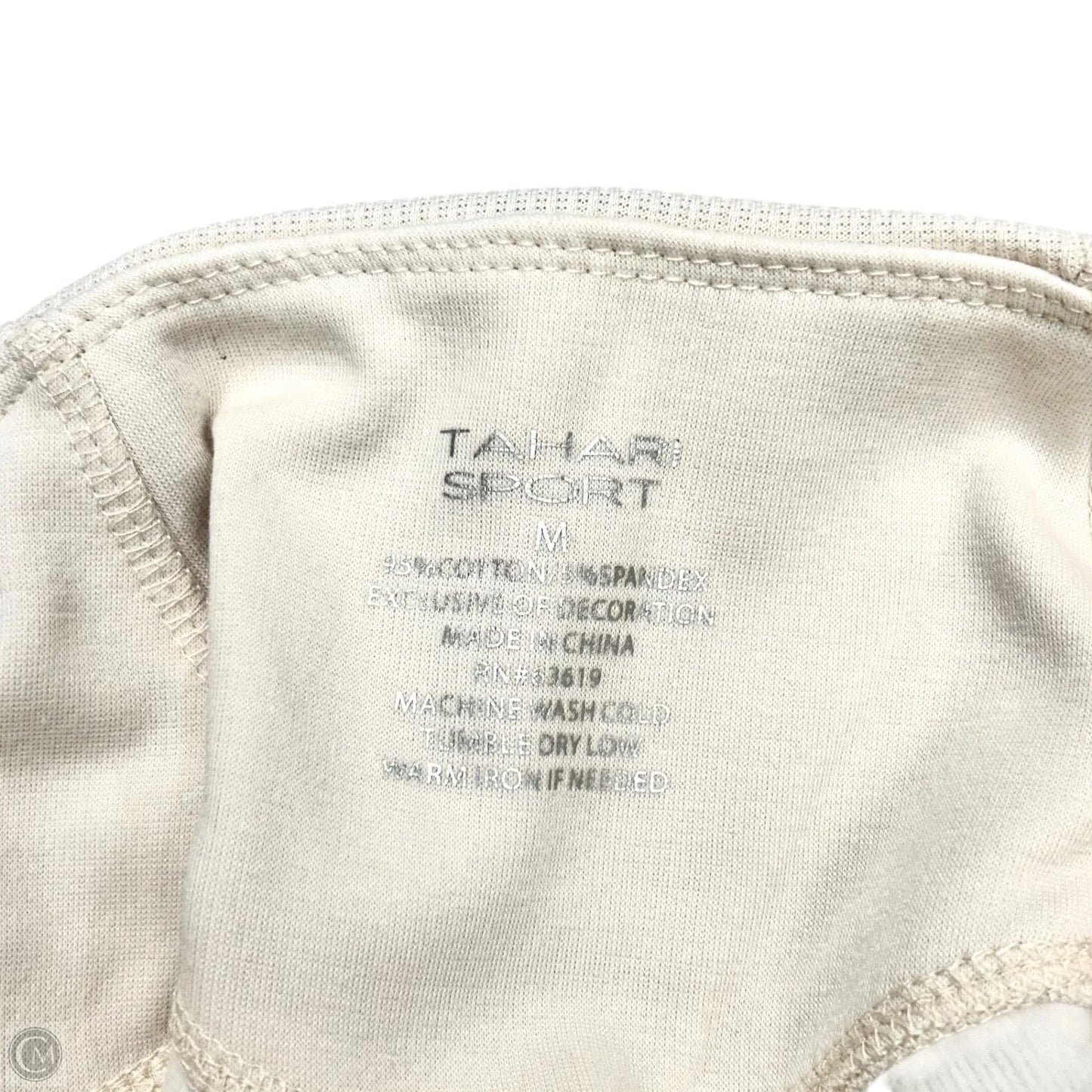 Athletic Leggings By Tahari In Cream, Size: M