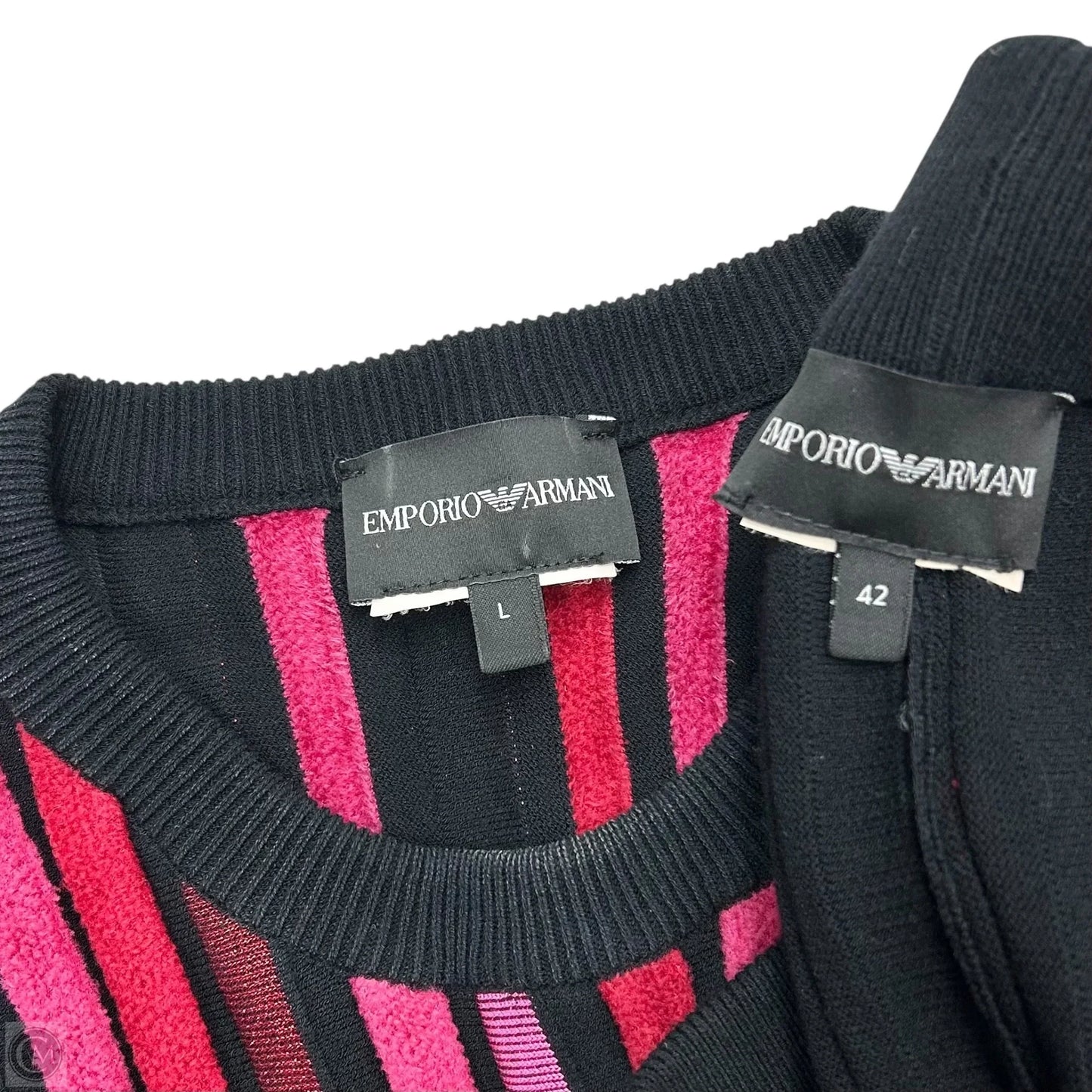 Skirt Set 2pc By Emporio Armani In Black & Pink, Size: L