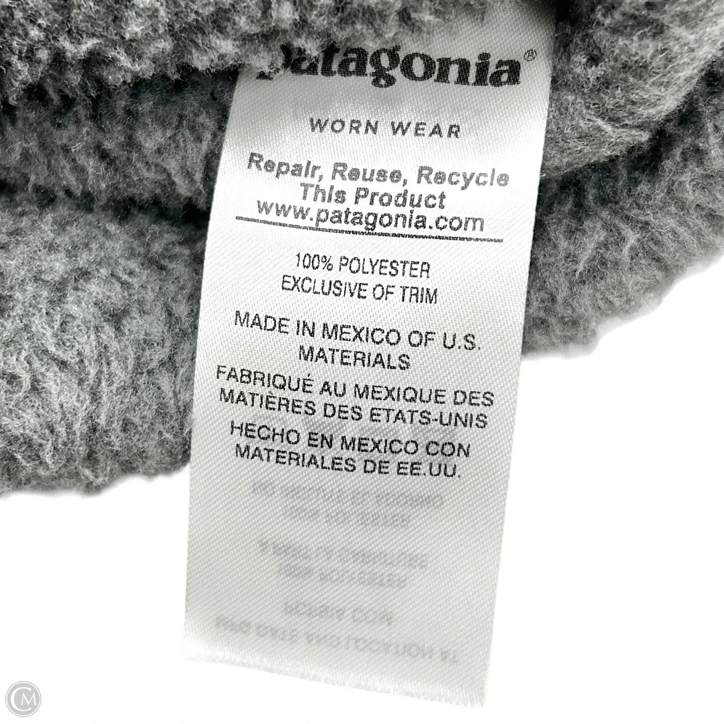 Sweatshirt Collar By Patagonia In Cream & Grey, Size: Xl