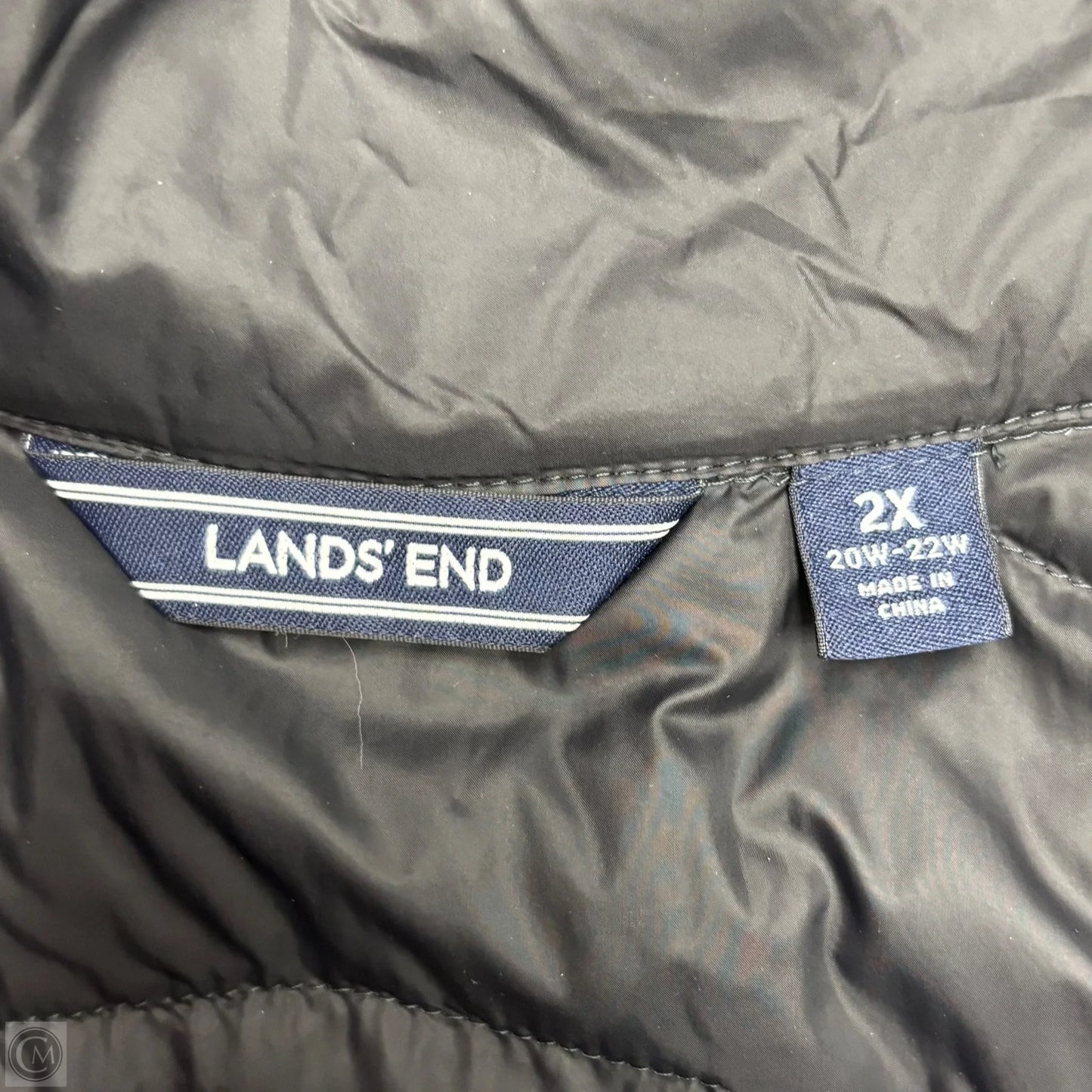 Jacket Puffer & Quilted By Lands End In Black, Size: 2x