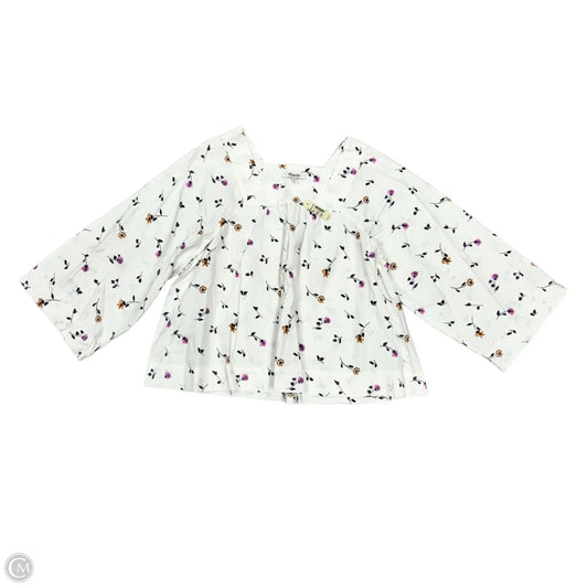 Top Long Sleeve By Madewell In White, Size: S