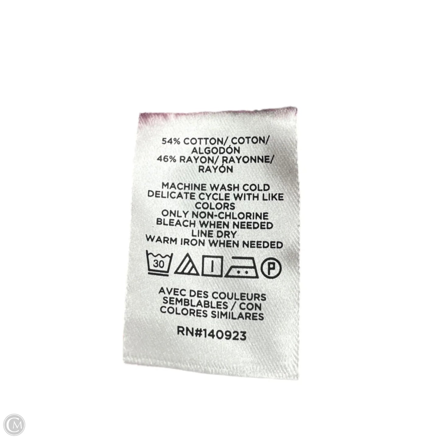 Top Short Sleeve By Loft In Pink & Purple, Size: M