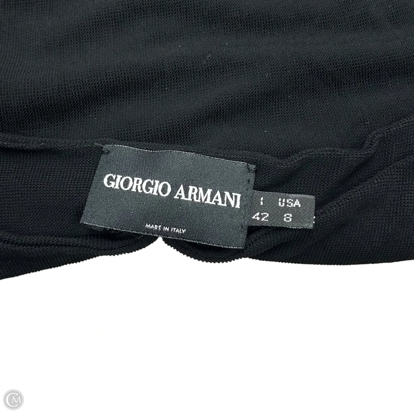 Top Short Sleeve Designer By Giorgio Armani In Black, Size: M