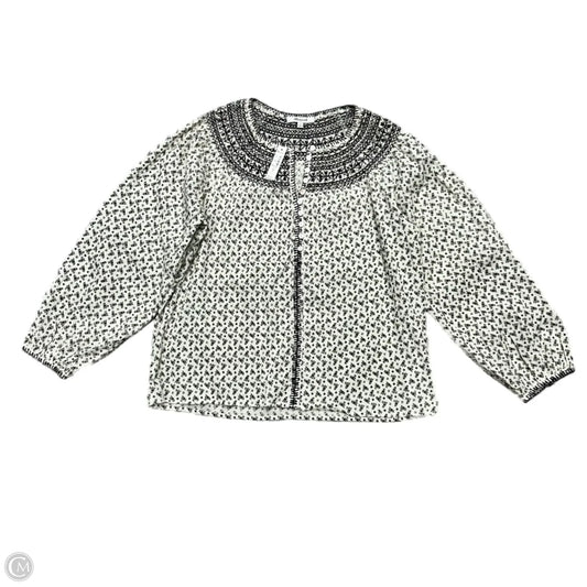 Top Long Sleeve By Madewell In Black & White, Size: S
