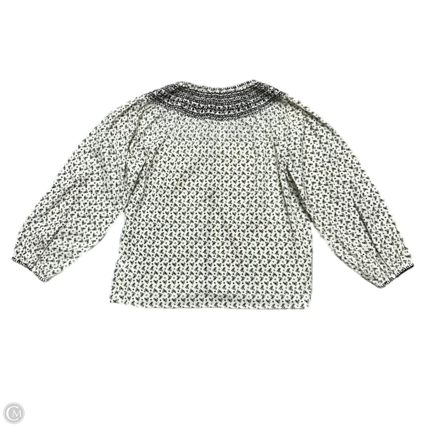 Top Long Sleeve By Madewell In Black & White, Size: S