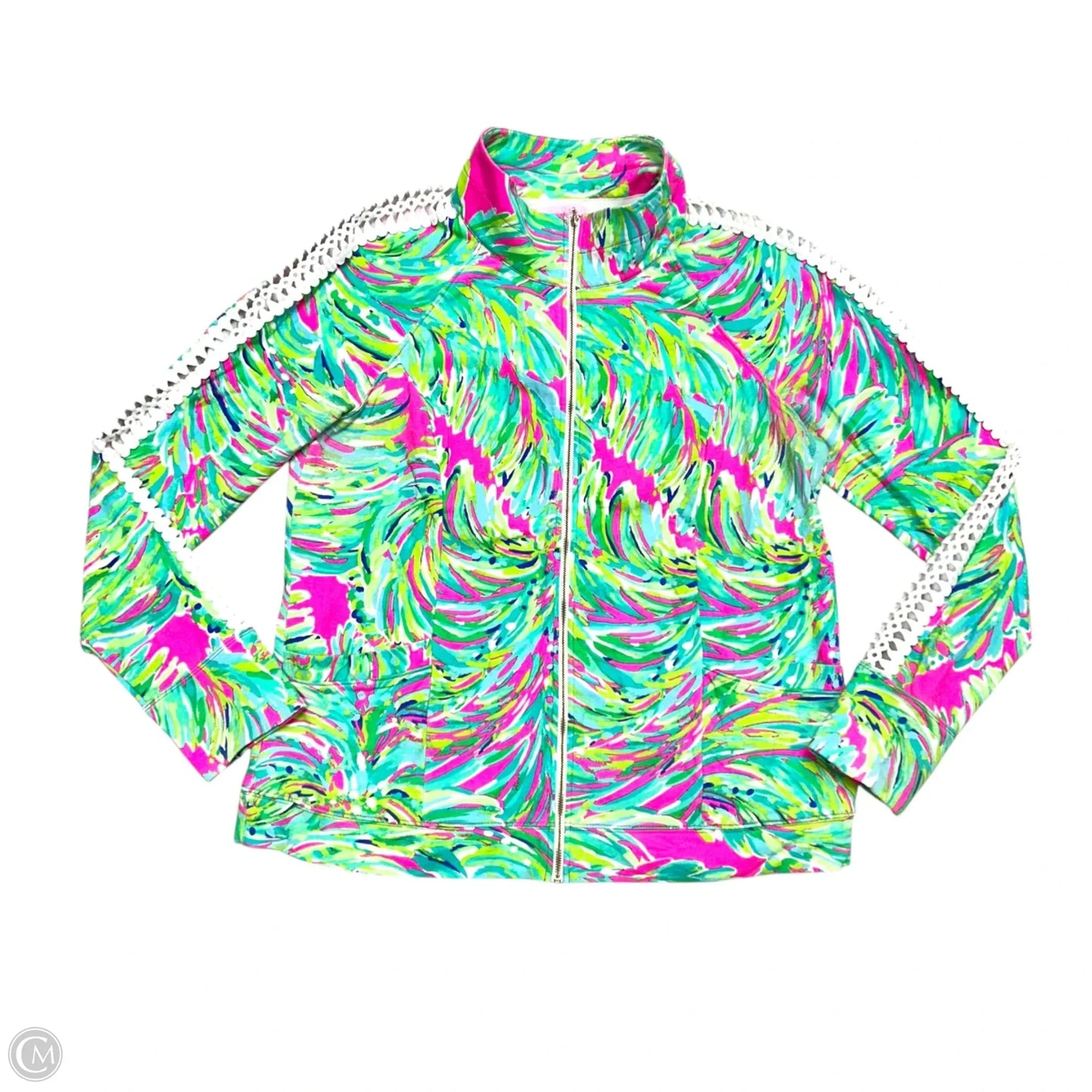 Sweatshirt Designer By Lilly Pulitzer In Green & Pink, Size: L