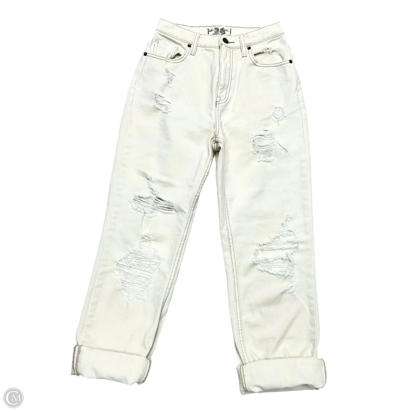 Jeans Straight By We The Free In Cream Denim, Size: 2