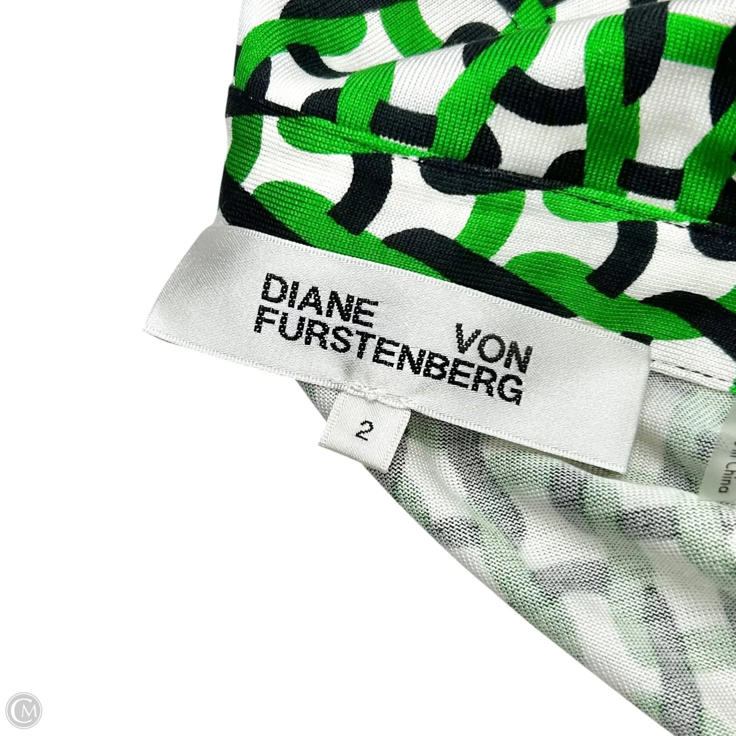 Jumpsuit Designer By Diane Von Furstenberg In Green & White, Size: Xs