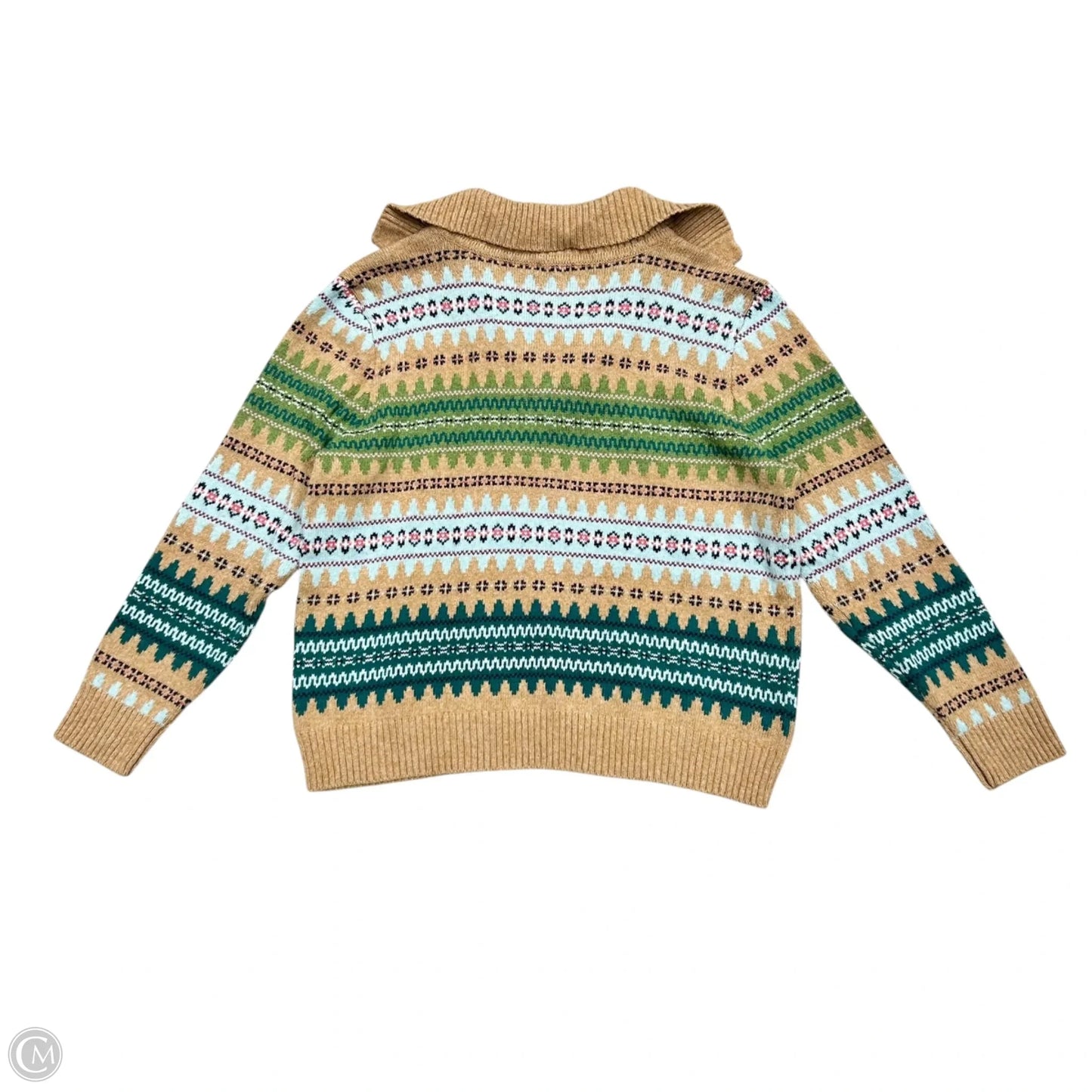 Sweater By Talbots In Green & Tan, Size: Lp