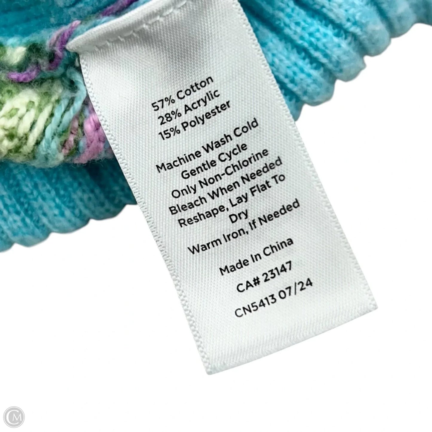 Sweater By Talbots In Blue & Green, Size: Lp