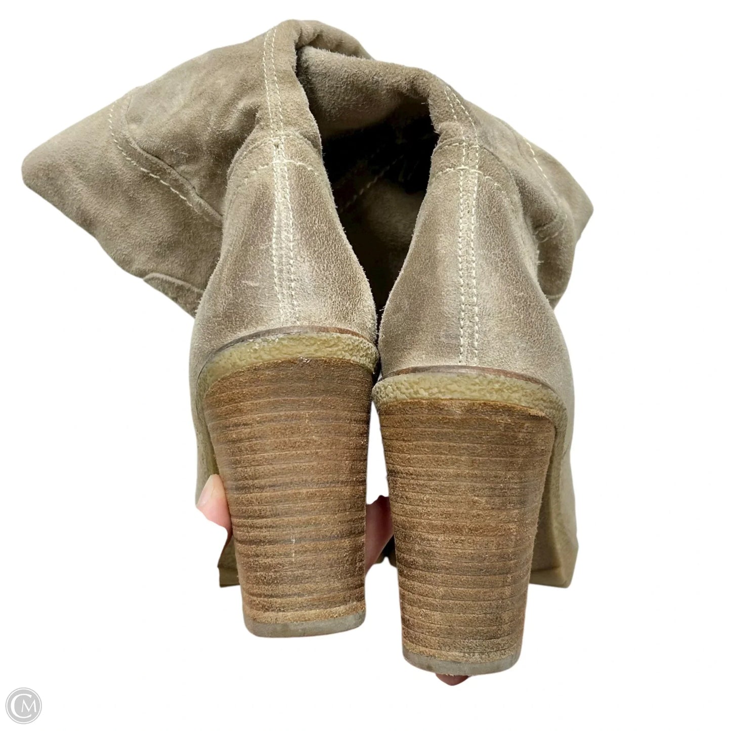 Boots Knee Heels By Franco Sarto In Taupe, Size: 7