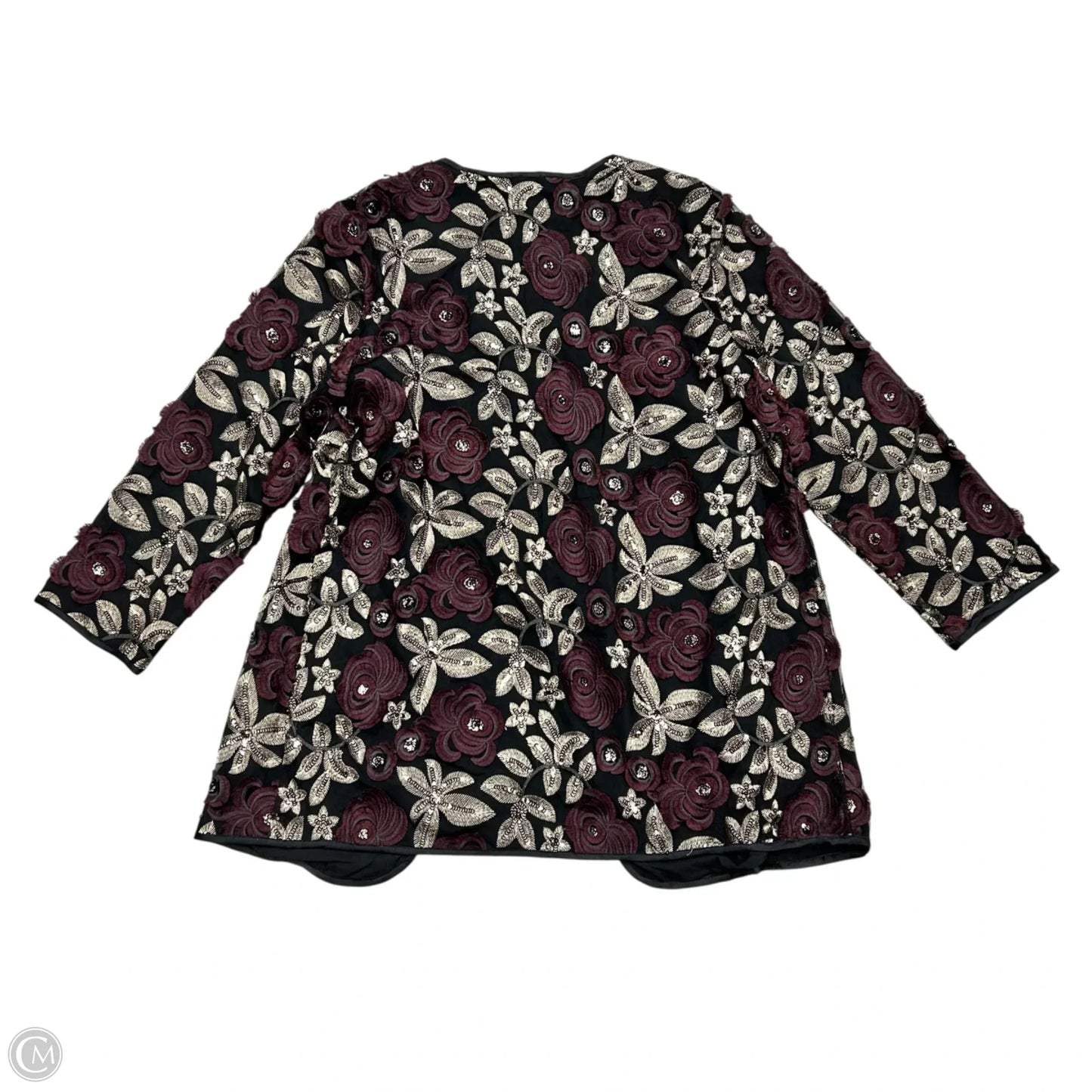 Jacket Denim By Chicos In Black & Purple, Size: L