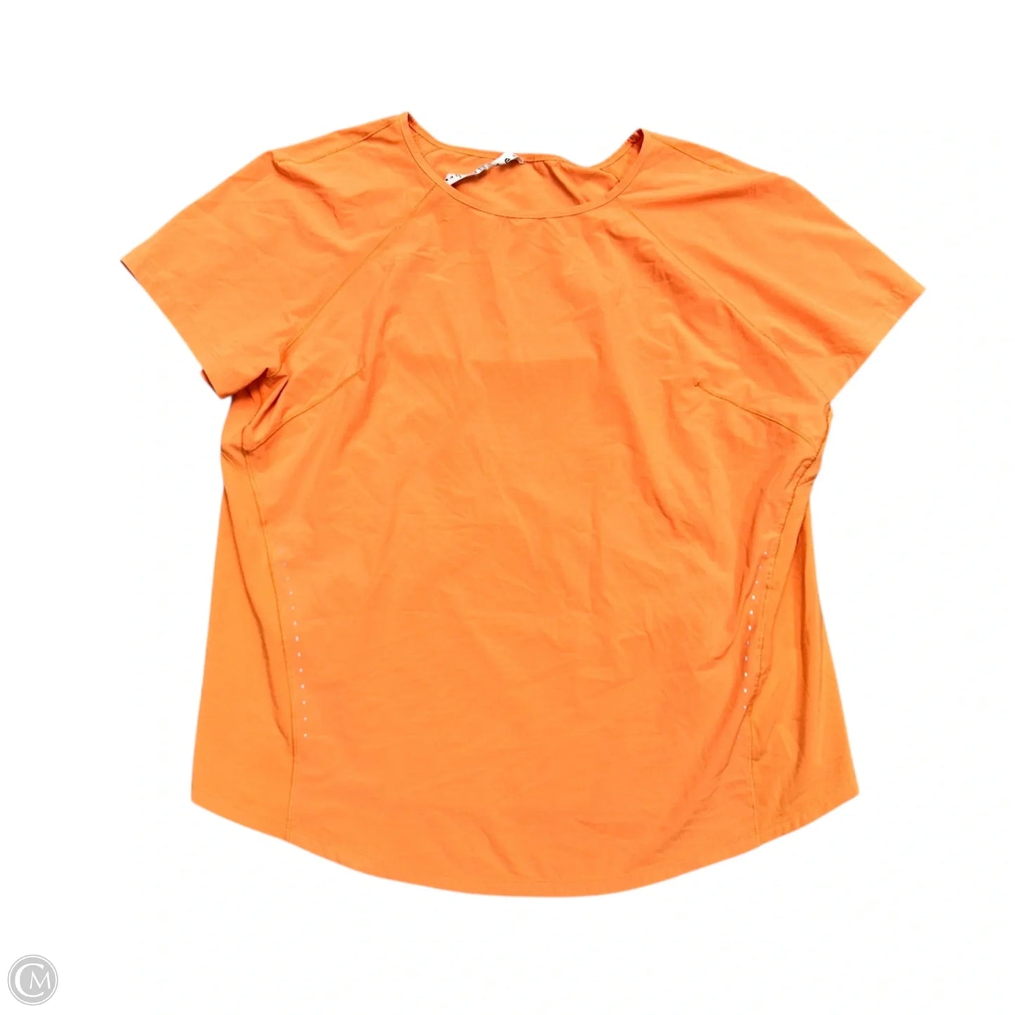 Athletic Top Short Sleeve By Lululemon In Orange, Size: M