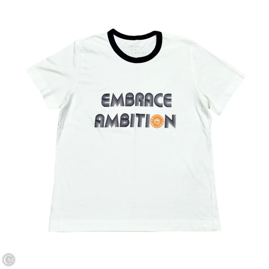 Top Short Sleeve Designer By Tory Burch In White, Size: L