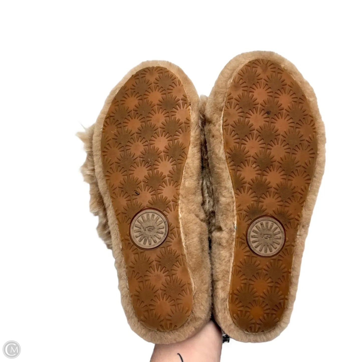 Slippers Designer By Ugg In Tan, Size: 8