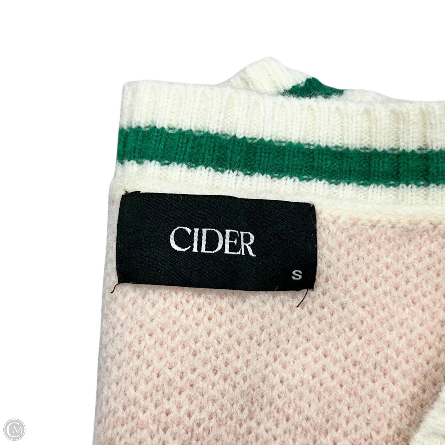 Vest Sweater By Cider In Green & Pink, Size: S