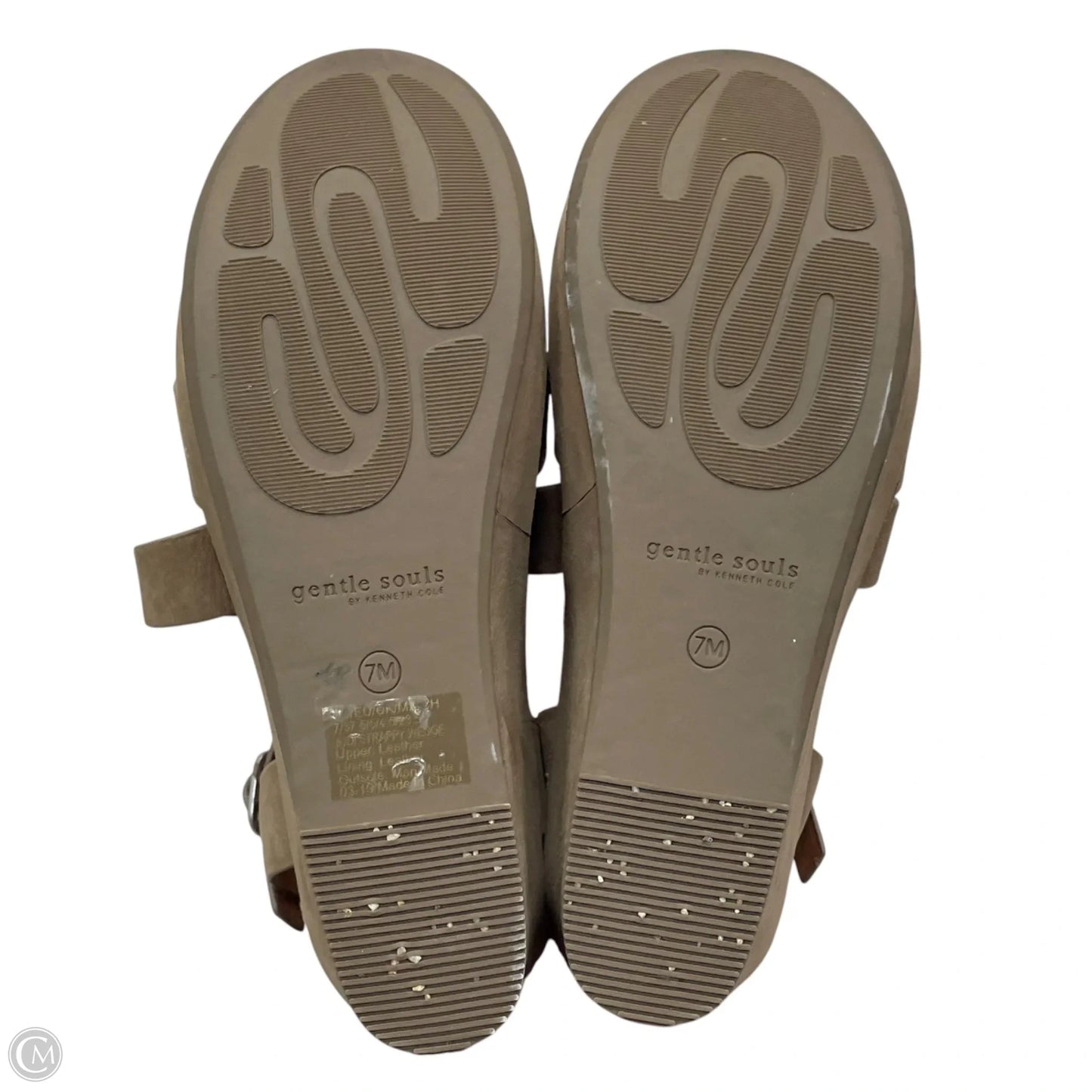 Sandals Heels Wedge By Gentle Souls In Brown & Cream, Size: 7