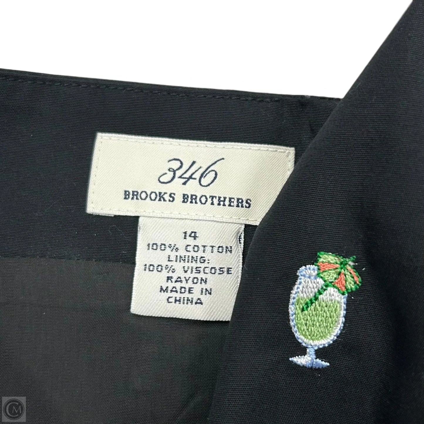 Dress Casual Midi By Brooks Brothers In Black, Size: L