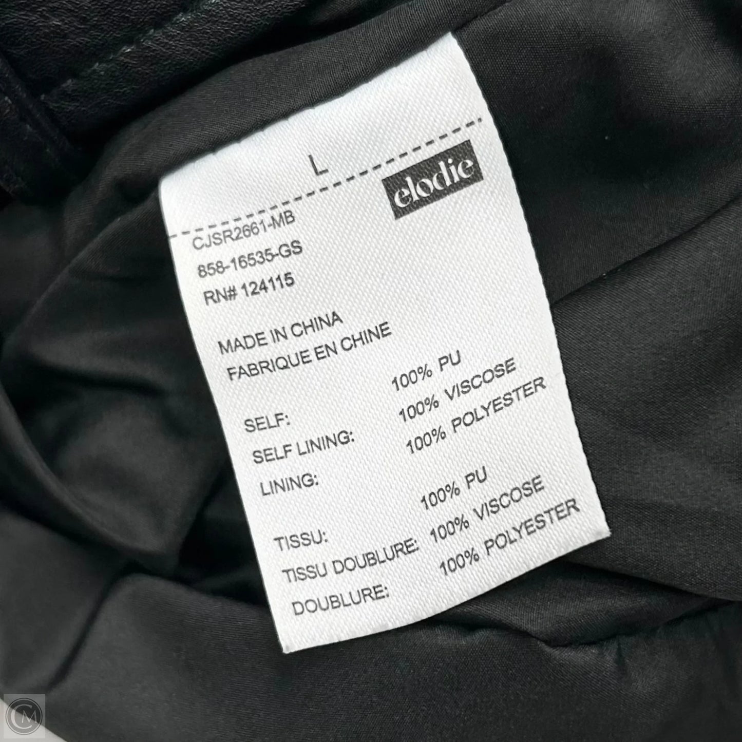 Jacket Moto By Elodie In Black, Size: L