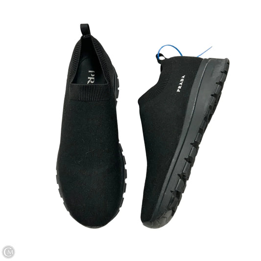 Shoes Luxury Designer By Prada In Black, Size: 7.5