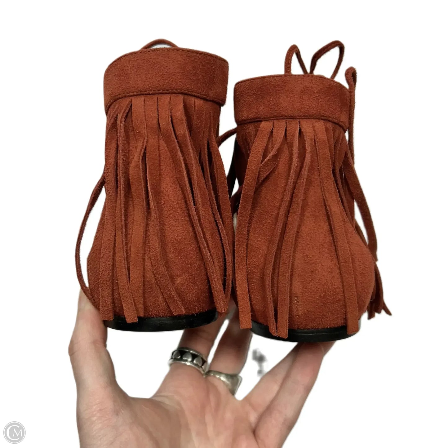 Sandals Designer By Longchamp In Orange, Size: 9.5