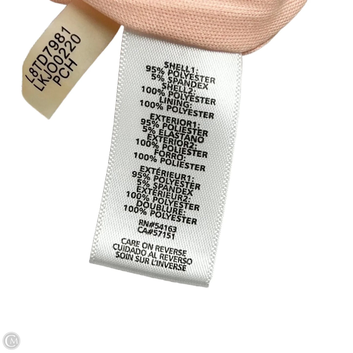 Dress Designer By Karl Lagerfeld In Peach, Size: S