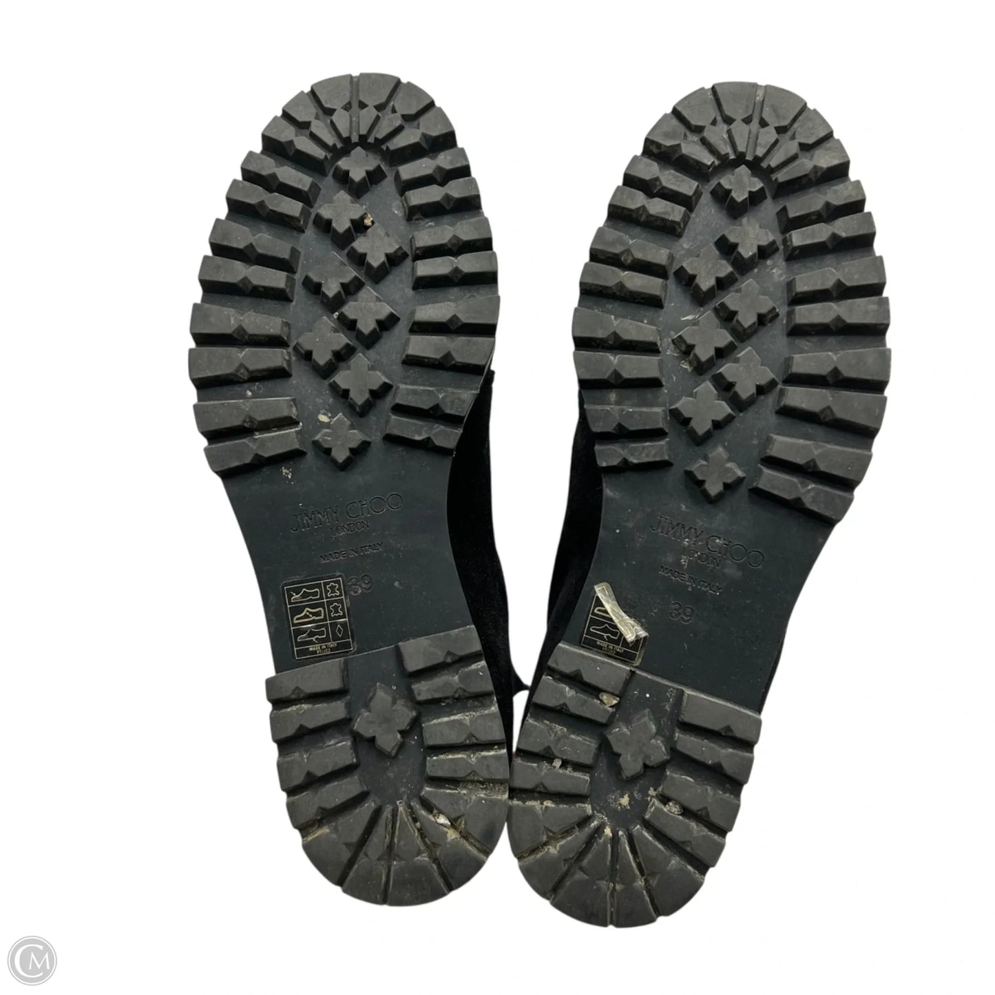 Boots Luxury Designer By Jimmy Choo In Black, Size: 9