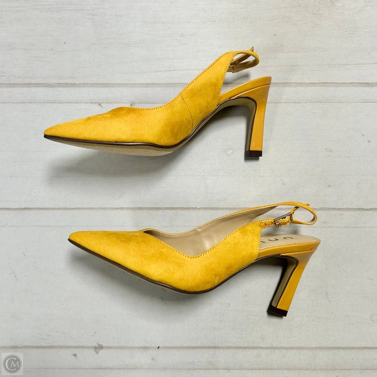 Shoes Heels Kitten By Unisa In Yellow, Size: 5.5
